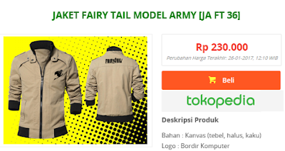 jual jaket anime fairy tail keren